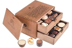 CHOCOLISSIMO ChocoRoyal Midi - 20 cioccolatini esclusivi Regalo in scatola di legno | Praline cioccolato | Dolci natalizi | Compleanno | Adulti | Donna | Uomini | Donne | Papa | Festa della mamma | Deliziose