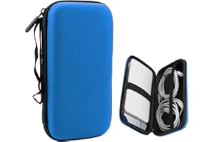 SHARELOVE Power Bank Case Shockproof Carrying Case Travel Cable Organiser Hard Drive Case Travel Bags Organiser EVA Tech Pouch Multifunctional Cable Bag for Electronics Travelling Essentials Accessories (Blue)