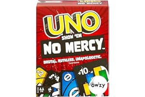 FIAHNG Owzy UNO, Show â€˜em No Mercy, Game Card, Kids, Adults, Family Night, 2-6 Players, Iconic Characters, Engaging Gameplay, Develop Strategies & Skills W Random Keychain