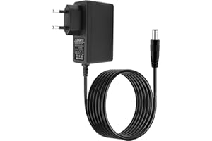 ATSHLD Alimentatore 12v 1a AC 100-240V 50/60Hz, Alimentatore a Spina con Connettore Jack 5,5 mm x 2,5 mm, Cavo 100 cm, Compatibile con TV Box, Striscia LED, Router, Telecamere e Veicoli Elettrici per Bambin