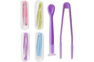 TIAMORPH 4 Pack Contact Lens Remover and Inserter Tool for Soft Lenses, Portable Contact Lens Applicator with Tweezers & Storage Case,Contact Lens Handling Kit for Outgoing, Travelling