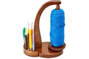 Wapasezyar Enrollador de lana, soporte magnético para ovillos de lana, carrete de lana giratorio, soporte para ovillos de lana, soporte para rollos de lana, soporte para rollos de lana de madera, para