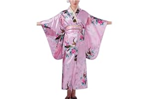 Botanmu Women's Peacock Kimono Robe Japanese Dress Photography Cosplay Costume 5 Colors