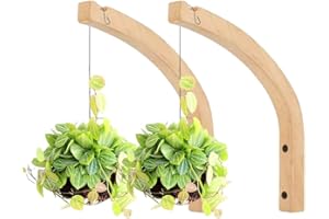 Liummrcy Colgador de Plantas, Ganchos de Cesta Colgando, Colgante Colgante de Plantas Colgador de Madera Ganchos Colgantes Soporte de Flores para Colgantes linternas 2 Piezas