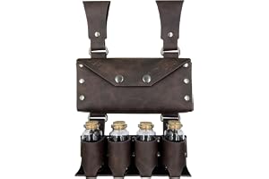 Sarini medeltida alkemi flaska midjeväska nordisk viking stil retro midjeväska med 4 kork dryckesflaskor