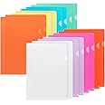 Agoer A4 Plastic Sleeves, 16 PCS Clear File Paper Cover, 8 Colours Plastic Wallets A4, Plastic Folder A4, Side Cut File Cover for Files Protection for Report, Presentation, Documents