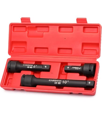 KATSU Deep Impact Socket Set 3/4" Drive 8Pcs, 22mm-41mm Heavy Duty Mertic Wrench, High Grade Chrome-Moly Steel, Trucks Tractors Engines Repairing Tool
