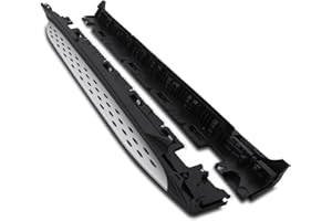 PREDATOR 4X4 Predator4x4 Black and Silver Side Steps Compatible with Mercedes GLC GLC300 X253 2015-2019 Bolt On Foot Rails Aluminium and ABS Running Board Sidesteps Sills