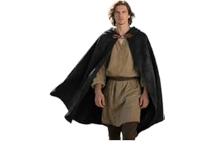 keland Renaissance Capa con capucha de terciopelo capa con capucha Halloween medieval Hobbit Abrigo con capucha