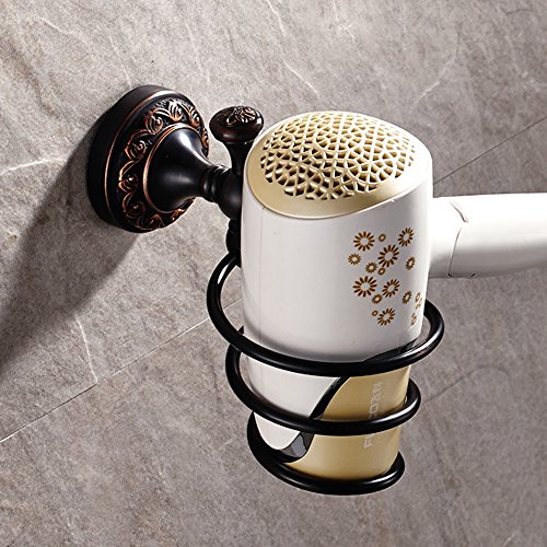 Weare Home Antik Vintage Retro Schwarz Öl rubbed Bronze finished Messing Haartrocknerhalter Wandmontage Bohren für Badezimmer Dusche Küche - 5