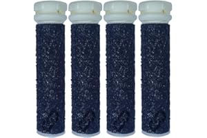 SYSMIC [4 Pack] Extreme Micro Pedi Rollers Super Highest Coarse - Replacement Heads Mineral Callus Remover Compatible with Emjoi Refill for Excess Rough Callus