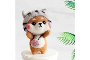 GAROSA Zestaw do filcowania igiełkowego zestaw do tkactwa wełnianego zwierząt DIY dla początkujących fajna zabawa i relaks for tworzenie kota ręcznie