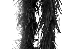 BYNYXI Flauschige Marabu Federboa, 200cm Federboa weiß Straußenfeder Schal Feder Boa Einfarbig Federdichten Feder Schal 20er jahre Charleston Burlesque Federboas Kostüm Zubehör Karneval Mottoparty