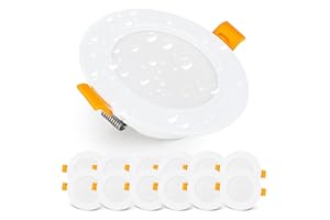 E EMOS EMOS Downlight LED Einbauleuchten 6000K kaltweiß | Set 12 LED Spots IP54 Feuchtraum, Badezimmer | LED Einbaustrahler 230V, rund, 5W, 500 Lumen, Weiß