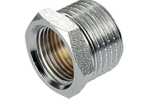 PEPTE 3/4"x 1/2" maschio femmina di riduzione capezzolo raccordi di giunzione x ottone cromato