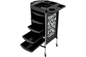 Kazafa 6 Tiers Hairdressing Trolley, Multipurpose Salon Helper, Black