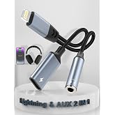 2 in 1 Lightning to 3.5 mm Headphone Adapter for iPhone and Dongle Charger, Apple MFi Certified: Headphone Adapter Headphone