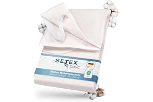 SETEX Molton Matratzenschutz, 100 x 200 cm, Eckgummis, 100% Baumwolle, Basic, Naturfarben 1607100200001001