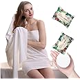 QUALIALL Premium Disposable Bath Towels, Extra Thicker and Larger (55.1” X 27.5"), for Travel Camping Hiking Backpacking, Portable Reusable Quick Dry Pure Cotton 2pcs