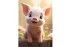 Siyurongg Kit per pittura diamante 5D, kit pittura digitale, Mosaico kit, Accessori arte diamante, Tema Maiale Rosa Anime, Adatto adulti per bambini decorazione parete di casa Dono perfetto - 30x40cm