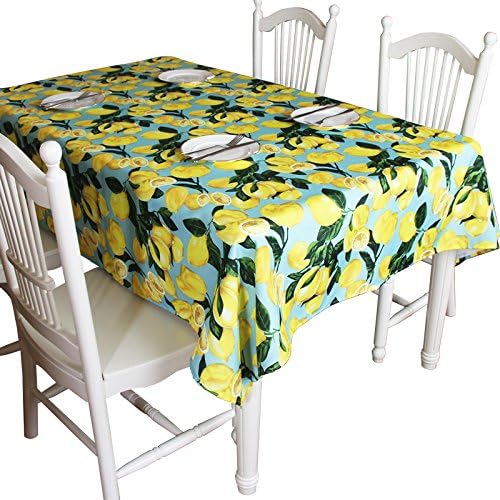BUUYI Tablecloth Dining Room Table Linen Simple lemon 140x140cm for Wedding hotel restaurant Modern simple