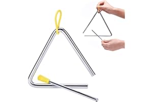 AONAYO Instrumento Musical Triángulo,Instrumentos Musicales Para Niños,Percusión Triángulo,Instrumento de Triángulo Musical Con Mazo,Instrumento Triángulo Musical Con Mazo,Instrumento Triángulo Para Niños
