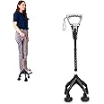 KMINA - Ergonomic 4-Leg Walking Sticks for Women and Men (Sturdy 3.3 lbs), Wide Base Cane, Seniors, Improved Safety Stability - Made in Europe