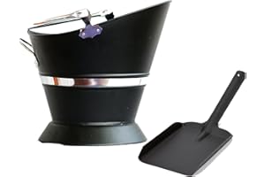 Premium Inglenook Coal Bucket and Fire Shovel - Black