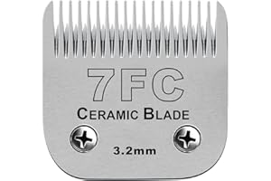 AUDOC Cuchillas de cerámica desmontables para cortapelos para perros, compatibles con cortapelos Moser 45-50/Heiniger/Andis, Oster A5, Wahl KM Series, tamaño 7FC 1/8" (3,2 mm) de longitud de corte