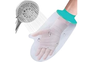 Tianher Protection Platre Douche, Protege Bras Platre Protection Pansement Imperméable Réutilisable Protection Étanche Bandage en Douche pour Protege Doigt, Poignet(Transparent)