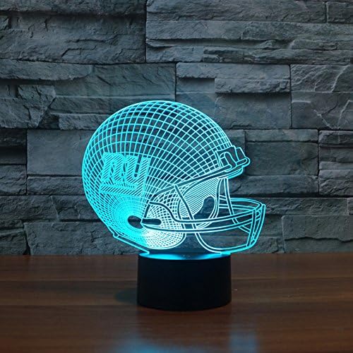 Ruumika 3D New York Football Helmet Visual Lamp Colorful Touch Night Light