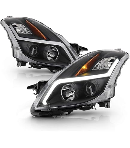 Eagle Eyes Black Headlights With Corner Lights For 1999-2004 Nissan Pathfinder – DOT/SAE, Clear Euro Lens, H4 Bulbs Included