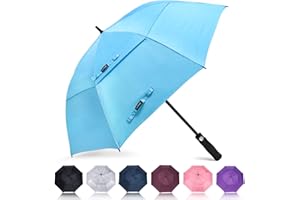 ZOMAKE Regenschirm Sturmfest Groß,XXL Golf Umbrella Stockschirm mit Auf-Zu-Automatik für Herren Damen - Travel Schirm mit Tragegurt, (Hellblau)