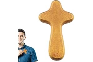 Jeanny Wood Comfort Crosses Crucifix Small Pocket Holding Crosses Wooden Palm Crosses Christian Prayer Handheld Cross for Kids Adults