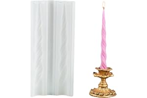 QIUMING Stampo per candele a spirale 3D spirale stampi in silicone per candele fai da te Torcere lo stampo per candele Facile da rilasciare per Natale cena San Valentino decorazione （Bianco）
