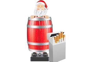 BLOOOK - Dispenser di sigarette a forma di Babbo Natale in una botte di legno, contenitore per sigarette divertente, adatto come regalo per le feste di Natale, regalo per uomini
