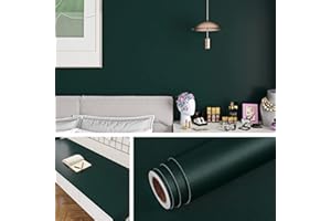 Livelynine Vinilo Adhesivo Muebles Cocina PVC Verde Oscuro Vinilos de Pared Decorativos Dormitorios Armarios Papel Adhesivo para Muebles Vinilo Autoadhesivo Impermeable Vinilos para Mesas 40CMx2M