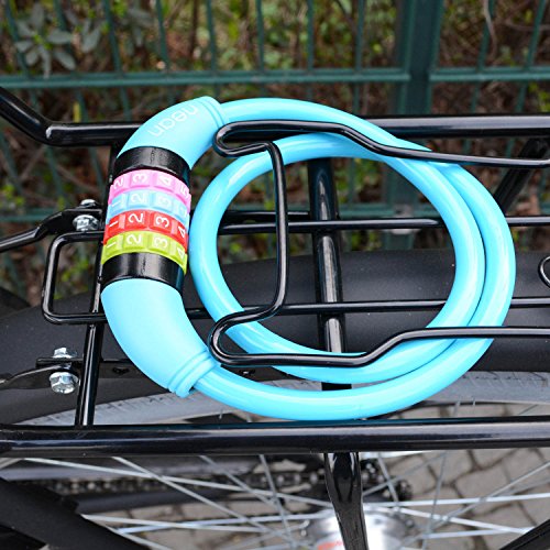 Nean Fahrrad Kabelschloss 10x650mm mit Zahlenkombination Kinderschloss Spiralschloss Zahlenschloss - 8