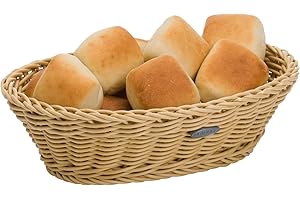 Westmark Saleen Coolorista 02087330101 Multi-Purpose Basket, Suitable for Hotel and Catering, Oval, Approx. 23.5 x 16 x 6.5 cm, Synthetic Fibre, Saleen Edition: Coolorista, Light Beige
