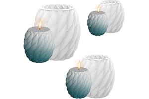 JETOHIX 3 Pieces Silicone Moulds for Resin, Spiral Silicone Candle Moulds Set, 3D Candle Moulds for Candle Making for DIY Wax Candles Soap Crafts