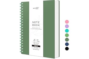 RETTACY Cuaderno B5 Diseño De Lunares, Cuaderno En Espiral, 300 Hojas/150 Páginas, Papel 100 g/m², Tapa Dura De PVC, Para Mujeres, Hombres, Trabajo, Oficina, Escuela, 19 x 25 cm, Verde Oscuro