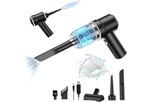 FIAHNG Stea Handheld Vacuum Cleaner,13000Pa, Handheld Vacuum Cordless, USB Rechargeable Portable Lightweight Mini,Car Vacuum Cleaner, Cleaning for Pet Hair, Car, Home, Office, Kitchen (Black), LT-117