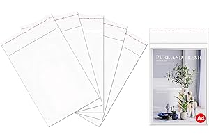 KNR HARMONY Sacs Grand Auto-adhésifs Plastique OPP 100pcs 23x30cm Sacs Cellophane Tansparent 50µm Sécurité au contact des aliments pour biscuits boulangerie Impressions bonbons photos (15 Tailles au Choix)