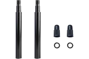 IBRIQO® Extensores de Válvula Presta 70mm – Pack de 2 Prolongadores con Tapones y Juntas – Ultraligero para Ruedas Aero de Bicicleta de Carretera o Triatlón