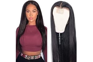 AIPLIANTFIS 5x5 Lace Front Wig Straight Human Hair Wig Parrucca Capelli Umani Pre Plucked Wig With Baby Hair Bleached Knot Brazilian Remy Hair Unprocessed Virgin Hair for Black Women 22 Inch
