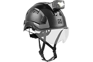‎HEARMOR HEARMOR Höhenarbeiten Industriehelm Erwachsene Bauhelm LED-Kopflampe inklusive ABS Schutzhelm Zertifizierung EN12492 Bestanden EN397 Stoßdämpfung und Eindringfestigkeit Test