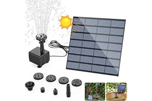 KXYINOS Solar Fountain Pump, 1.5W 190L/H Solar Pond Pump with 6 Nozzles, Portable Floating Solar Powered Water Fountain Pump, Floating Fountain Pump for Garden, Pool, Pond, Aquarium, Fountain