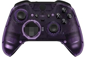 eXtremeRate Coque Avant de Remplacement pour Xbox One Elite Series 2 Manette, Coque Avant Customisé avec Anneaux pour Xbox One Elite Series 2 Manette, Modèle 1797, Transparent Violet
