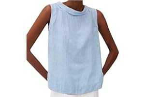 FunAloe Loose Tank Tops for Women Linen Shirts Women UK Ladies Jumper Fall Casual Tops Fit Pleated Square Neck Sleeveless Shirts Tops Crewneck Plain Top T-Shirt Cute Comfy Soft Baggy Fall Clothes