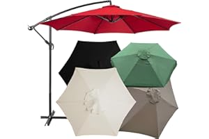 PLERILE Toile De Rechange Pour Parasol D'extérieur, Toile Parasol 6 Baleines/8 Baleines, Auvent De Rechange Pour Parasol 2/2,7/3m, Toile Parasol Pour Jardin Terrasse Plage Piscine Marché (auvent Uniquement)